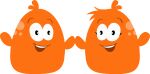 ambiguous_gender babytv black_eyes blob_(disambiguation) duo eyelashes female feral genitals happy head_tuft husband_and_wife male male/female married_couple orange_body orange_skin pitch_and_potch potch_the_blob potchfan100 potchina_the_blob tuft