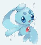  :d animal_focus artist_name blue_eyes chest_jewel commentary_request highres iwasi_29 no_humans phione pokemon pokemon_(creature) simple_background smile sparkle twitter_username water white_background 