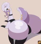 anthro ass_up big_butt butt choker clothed clothing collar curvy_figure darknsfwindie digital_media_(artwork) dragon eyeshadow female generation_6_pokemon goodra hi_res huge_butt jewelry jill_(darknsfwindie) legwear looking_at_viewer makeup multicolored_body necklace nintendo orange_eyes piercing pokemon pokemon_(species) raised_tail simple_background slime smile solo tail thick_thighs topwear two_tone_body voluptuous wide_hips
