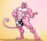  anthro bulge feline hungothenomster male mammal muscular panther pink_panther solo 