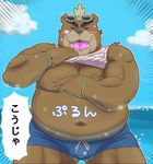  ashigara bear belly clothing hi_res male mammal nipples overweight solo speedo swimsuit tokyo_afterschool_summoners 