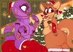 absurd_res afro_chan332 anthro big_breasts big_butt breasts butt christmas duo female hi_res holidays kangaroo macropod mammal marsupial mature_female postcard reptile scalie snake
