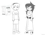  2girls black_lips confused dave_strider headband homestuck jade_harley john_egbert laughing long_hair looking_to_the_side multiple_girls non-web_source rolling_eyes rose_lalonde round_eyewear source_request very_long_hair 