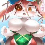  artist_request breasts brown_eyes cat cat_busters eye_patch furry red_hair 