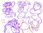 absurd_res anthro breasts concept_art genitals hi_res human human_on_anthro interspecies mammal mouse murid murine penis pussy rodent size_difference sketch text wastedtimeee