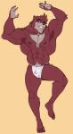 abs anthro asian_clothing bear biceps blush buttdawg claws clothing east_asian_clothing fundoshi hi_res japanese_clothing kumatetsu male mammal muscular muscular_anthro muscular_male nipples pecs penis_through_underwear solo the_boy_and_the_beast underwear