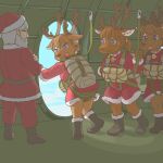 1:1 2022 aircraft antlers christmas clothed clothing deer ekaki510 female group helicopter holidays horn human kemono male mammal new_world_deer parachute reindeer santa_claus