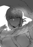  absurdres animal bangs bestiality breasts closed_mouth commentary_request fate/grand_order fate_(series) florence_nightingale_(fate/grand_order) gloves gomio_(bb-k) greyscale half-closed_eyes hetero highres horse horse_penis large_breasts monochrome penis solo_focus uncensored 