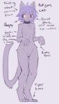 2023 anthro autism breasts chest_tuft collar collar_only digital_media_(artwork) digitigrade domestic_cat english_text felid feline felis female fur genitals hair hi_res looking_away mammal navel nipples nude open_mouth purple_eyes purple_hair pussy simple_background small_breasts solo standing tail text tired_eyes tuft ultra_(ultrabondagefairy) ultrabondagefairy