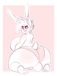  anthro big_breasts blush breasts clothing duo facesitting female huge_breasts hyper hyper_breasts hyper_thighs lagomorph makeup mammal mr.pink obese overweight rabbit sketch smile solo_focus underwear 