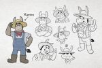 2023 4_fingers anthro asinus clothing donkey equid equine farmer fingers guayodraws hat headgear headwear humanoid_hands male mammal overalls ramiro_(julio_&amp;_poncho) shirt simple_background solo topwear