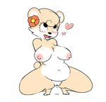 &lt;3 2017 anthro bear belly biped black_eyes black_nose blush breasts chest_tuft countershade_face countershade_torso countershading crouching digital_drawing_(artwork) digital_media_(artwork) dripping drooling erect_nipples female flower flower_in_hair full-length_portrait fur hair hands_behind_back hi_res hunni_bear_(scribs03) looking_pleasured looking_up mammal multicolored_fur muzzle_(marking) navel nipples nude open_mouth pink_nipples plant portrait pussy pussy_juice pussy_juice_drip raised_heel saliva scribs03 short_hair simple_background slightly_chubby solo tan_fur tan_hair thick_thighs toeless_(marking) toony torogao tuft two_tone_fur white_background white_countershading white_fur white_pussy 