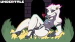  &lt;3 anthro asriel_dreemurr bulge clothed clothing crossdressing flower flower_in_hair footwear girly high_heels legwear lipstick makeup male plant shoes solo taharon undertale video_games 