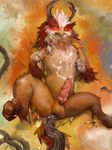  anal anal_penetration antlers avian balls barefoot beak blush butt claws cum cum_in_ass cum_inside cum_on_anus cum_on_body cum_on_butt cum_on_chest cum_on_penis cum_on_stomach erection feathers feral fur gryphon horn knot lying male nude on_back on_floor open_mouth penetration penis sharp_claws solo spread_legs spreading squint toe_claws vein vu06 white_eyes 