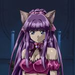  1girl animal_ears anime_screencap boots bow bridal_garter detached_sleeves fujiwara_zakuro knee_boots long_hair magical_girl mew_zakuro midriff non-web_source official_style pink_ribbon puffy_detached_sleeves puffy_sleeves purple_bow purple_footwear purple_hair ribbon solo source_request tail tokyo_mew_mew tokyo_mew_mew_new very_long_hair wolf_ears wolf_girl wolf_tail 