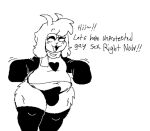 2024 anthro aroused baggy_clothing belly blush blush_lines bovid bulge caprine clothed clothing deltarune dialogue english_text erection erection_under_clothing eyes_closed eyewear fembunns fluffy genitals girly glasses goat happy legwear male mammal monochrome open_mouth penis ralsei scarf simple_background sketch slightly_chubby slightly_chubby_male smile solo text thick_thighs thigh_highs undertale_(series) white_background