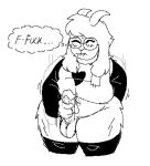 2024 anal anal_fingering anal_masturbation anthro aroused balls belly bite biting_lip blush blush_lines bovid caprine clothed clothing deltarune english_text erection eyes_closed fembunns fingering fluffy genitals goat legwear male mammal masturbation monochrome overweight partially_clothed penis profanity ralsei simple_background sketch slightly_chubby slightly_chubby_male solo text thick_thighs thigh_highs thought_bubble undertale_(series) white_background