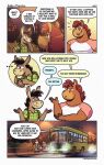 2023 anthro asinus backpack brown_body bus clothing comic commercial_vehicle detailed_background dialogue donkey english_text equid equine guayodraws hi_res horse julio_(julio_&amp;_poncho) male mammal night outside poncho_(julio_&amp;_poncho) public_transportation shirt text topwear vehicle vehicle_for_hire