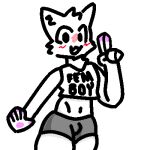 big_butt boy_kisser_(meme) bulge butt canid canine clothing crop_top low_res male mammal shirt solo topwear underwear