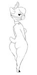  2017 absurd_res anthro antlers bell big_thighs biped black_and_white breasts butt cervine cheek_tuft collar digital_drawing_(artwork) digital_media_(artwork) erect_nipples eyelashes female fluffy fluffy_tail full-length_portrait hair half-closed_eyes halter hi_res hooves horn inner_ear_fluff kriss_(scribs03) legs_together line_art looking_back mammal medium_breasts monochrome mostly_nude naked_collar nipples portrait rear_view reindeer scribs03 short_hair short_tail side_boob simple_background small_tail small_waist solo standing toony tuft voluptuous white_background wide_hips 
