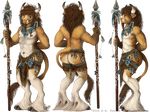  2015 alpha_channel anthro athletic belly_tuft biped blue_ears blue_eyes bovine brown_fur brown_hair brown_horn brown_nipples clothed clothing cloven_hooves digital_media_(artwork) digital_painting_(artwork) digitigrade dipstick_horn ear_piercing facial_hair facial_piercing feathers fluffy front_view fur goatee hair hand_behind_back holding_object holding_weapon hooves horn hriyn humanoid_hands jewelry loincloth long_tail looking_away loose_feather male mammal mane_hair melee_weapon minotaur model_sheet multicolored_fur multiple_poses navel necklace nipples nose_piercing nose_ring orange_fur piercing polearm pose quirachen rear_view septum_piercing side_view simple_background smile solo spear standing tail_tuft topless transparent_background tuft two_tone_horn url weapon white_fur white_horn 