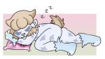 alpha_channel ambiguous_gender anthro anykoe monster onomatopoeia pillow simple_background sleeping solo sound_effects text tongue tongue_out