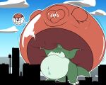 ailurid anthro belly big_belly bloated carrying_another carrying_partner cavios duo forced forced_inflation huge_belly hyper hyper_belly hyper_inflation inflation liquid_inflation macro male male/male mammal red_panda round_body water_inflation