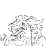 blush bodily_fluids breath dragon flickerfangs hybrid male mawplay mythological_creature mythological_scalie mythology nervous_expression plover_(flickerfangs) reluctant_pred saliva sandwing_(wof) scalie seawing_(wof) teasing teeth tongue vore wings_of_fire