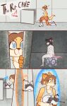 anthro boots butt chell_(fursona) clothed clothing doug_rattmann_(portal) female footwear hi_res kaboozey male nude portal_(series) portal_gun valve weighted_companion_cube