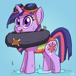  2017 clothing cutie_mark docwario equine eyewear female friendship_is_magic goggles horn inflatable_ring mammal my_little_pony solo swimsuit twilight_sparkle_(mlp) unicorn water wet 