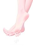  1girl bare_legs barefoot chinese_commentary feet feet_only foot_focus highres nail_polish original pink_nails plantar_flexion signature simple_background soles solo toenail_polish toenails toes wcks0774 white_background 