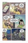 2023 anthro asinus bar_phone cellphone clothing comic detailed_background dialogue donkey electronics english_text equid equine facial_hair farm greeting guayodraws gustavo_(julio_&amp;_poncho) hat headgear headwear hi_res inside julio_(julio_&amp;_poncho) male mammal mustache night outside overalls phone ramiro_(julio_&amp;_poncho) shirt sitting text topwear