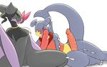  2017 3_toes anthro balls bat big_penis blush circumcised claws clothed clothing dragon duo erection eyes_closed fellatio fin garchomp hi_res hood humanoid_penis licking long_tongue lying male male/male mammal marine mostly_nude nintendo noivern nude on_side open_mouth oral pcred566 penis pok&eacute;mon reclining scalie sex simple_background smile thick_tail toe_claws toes tongue tongue_out video_games white_background winged_arms wings 