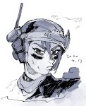  1girl animification apex_legends dated frown hair_between_eyes helmet highres looking_at_viewer mochi_wakamaru parted_lips portrait radio_antenna short_hair solo v-shaped_eyebrows vantage_(apex_legends) 
