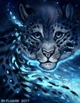  2017 black_spots blue_eyes feline flashw fur leopard looking_at_viewer mammal solo spots spotted_fur whiskers white_fur 