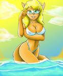  beach callie_briggs cloud eyewear fureverick glasses green_eyes seaside smile solo swat_kats water 