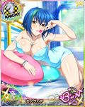  barefoot bed_sheet blue_dress blue_hair blush breasts candy card_(medium) character_name chess_piece cleavage covered_nipples dress food green_hair high_school_dxd high_school_dxd_born jewelry knight_(chess) large_breasts lollipop lying multicolored_hair official_art on_side open_mouth pendant pillow short_hair solo streaked_hair trading_card two-tone_hair xenovia_quarta yellow_eyes 