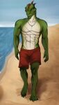 abs anthro biceps claws fletcher236 gorn_(species) hi_res lizard male muscular muscular_anthro muscular_male pecs pupils reptile scales scalie scar slit_pupils solo spikes spikes_(anatomy)