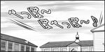  building eighth_note greyscale house kaname_aomame kantai_collection kemono_friends monochrome musical_note no_humans onomatopoeia scenery sky text_focus 