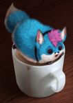  blue_fur canine cute fluffy fox fur hair mammal nyaaa nyaaa_foxx pink_hair silverfox5213 