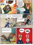2024 4_fingers anthro brown_body brown_fur buckteeth canid canine cheek_tuft city clothed clothing comic day dialogue disney duke_weaselton english_text facial_tuft fairytalesartist female fingers fox fur green_eyes grey_body grey_face grey_fur group hi_res holding_object judy_hopps lagomorph leporid looking_at_another male mammal multicolored_body multicolored_ears multicolored_fur nick_wilde outside pivoted_ears police police_badge police_officer police_uniform purple_eyes rabbit red_fox rodent running sciurid shocked shocked_expression speech_bubble tail teeth text thought_bubble tree_squirrel true_fox tuft uniform yelling zootopia