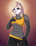  abs anthro athletic badger female looking_at_viewer mammal muscular muscular_female mustelid solo souladdicted 
