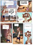 2024 4_fingers anthro bottomwear brown_body brown_fur cheek_tuft city city_background cityscape clothed clothing comic confusion day detailed_background dialogue disney duke_weaselton english_text facial_tuft fairytalesartist fingers fur group happy happy_expression hi_res looking_at_another looking_at_self looking_down macro male mammal multicolored_body multicolored_fur multicolored_tail mustelid musteline outside pivoted_ears red_eyes running running_away scared shirt shorts smile solo solo_focus speech_bubble surprise surprised_expression tail tank_top teeth text topwear true_musteline tuft weasel zootopia