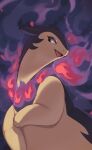  highres hisuian_typhlosion mushu_(xmu) no_humans open_mouth pokemon pokemon_(creature) red_eyes solo upper_body 