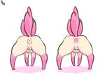  anus eeveelution faceless_female female feral fur gaping gaping_anus immortalstar nintendo pink_fur pok&eacute;mon puffy_anus pussy raised_tail shadow simple_background solo sylveon tan_fur video_games white_background 