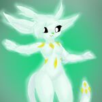  absurd_res antennae_(anatomy) breasts crystal fan_character female fur hair hair_over_eye hi_res light one_eye_obstructed ori_(series) simple_background solo tail white_body white_fur 