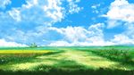  blue_sky cloud cloudy_sky commentary_request day fence field grass highres md5_mismatch no_humans original outdoors rural scenery sky summer 