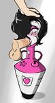  &lt;3 2017 animate_inanimate balls black_hair blush cum cum_in_mouth cum_inside digital_media_(artwork) disembodied_penis eye_roll eyelashes female grey_background hair hi_res human lips lipstick machine makeup male male/female mammal mettaton not_furry oral penis robot sealguy simple_background tears undertale vase video_games 