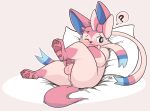 blush butt eeveelution generation_6_pokemon genitals hi_res male mammal nintendo penis pokemon pokemon_(species) presenting presenting_hindquarters pukizel_(artist) showing_paws solo sylveon tagme