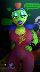 2023 4_fingers absurd_res alligator alligatorid animatronic anthro artist_name beanontoast big_breasts blue_eyeshadow breasts claws clothing cosplay crocodilian crossgender curvy_figure detailed_background dialogue digital_drawing_(artwork) digital_media_(artwork) english_text eyelashes eyeshadow female finger_claws fingers five_nights_at_freddy&#039;s five_nights_at_freddy&#039;s:_security_breach glamrock_bonnie_(fnaf) green_body hair hand_on_hip hand_on_own_hip hi_res inside jumpsuit long_tail looking_at_viewer machine makeup mohawk montgomery_gator mtf_crossgender multicolored_body open_mouth open_smile patreon patreon_logo red_eyes red_hair reptile robot scalie scottgames segmented_arms sharp_teeth short_hair shoulder_pads smile solo steel_wool_studios tail talking_to_viewer teeth text thick_thighs tongue torn_clothing torn_jumpsuit twitter twitter_logo two_tone_body watermark wide_hips